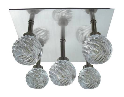 Lampa sufitowa plafon 5x40W G9 satyna kryształ Gira Candellux 95-23219